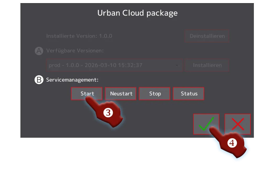 Installation Urban-Cloud, Einrichtung Synchronisationsdienst